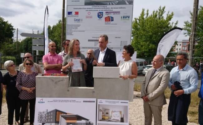 Pose de la première pierre de la résidence autonomie et de ses locaux annexes à Evreux (27)