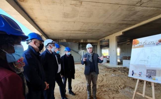 Visite du chantier de reconstruction du collège André MAUROIS à La Saussaye (27)